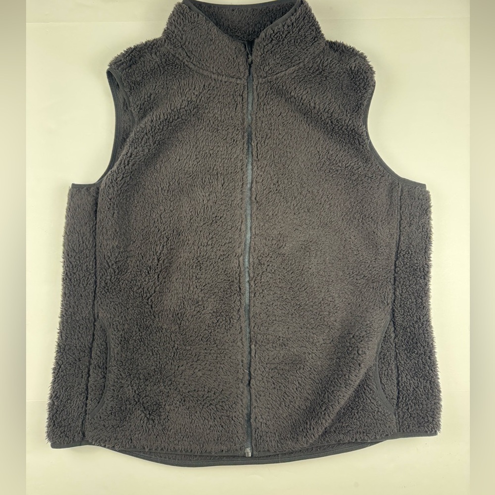 Women’s Fila sport Black fleece vest full zip with pockets size xxl
